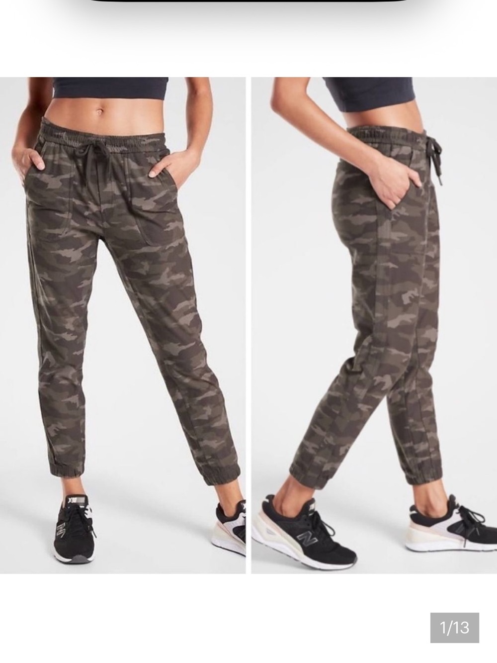 Athleta women's Black and Gray Camo Farallon Jogger Sweatpants sz 4